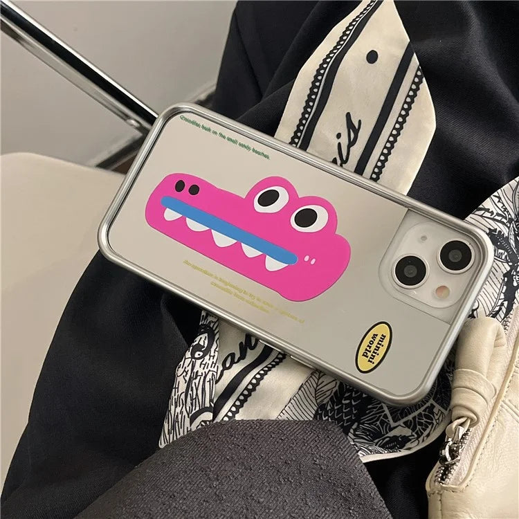 For iPhone 15 TPU Case Crocodile Pattern Electroplating Phone Cover