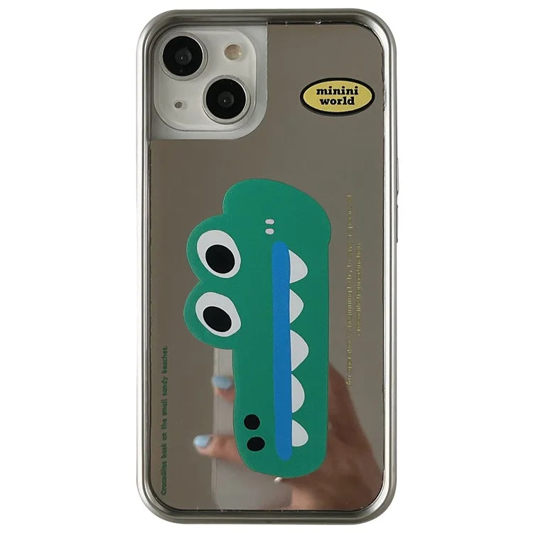 For iPhone 15 TPU Case Crocodile Pattern Electroplating Phone Cover