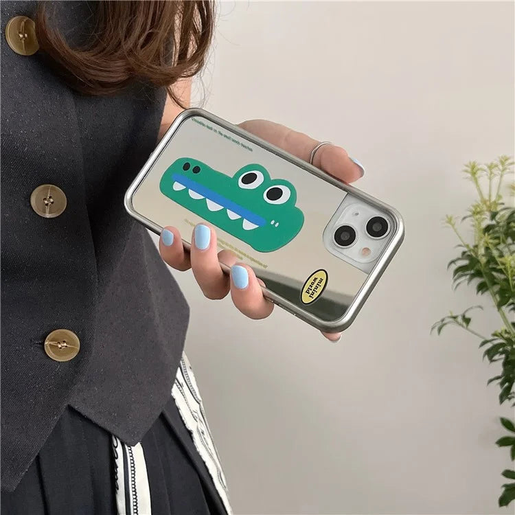 For iPhone 15 TPU Case Crocodile Pattern Electroplating Phone Cover