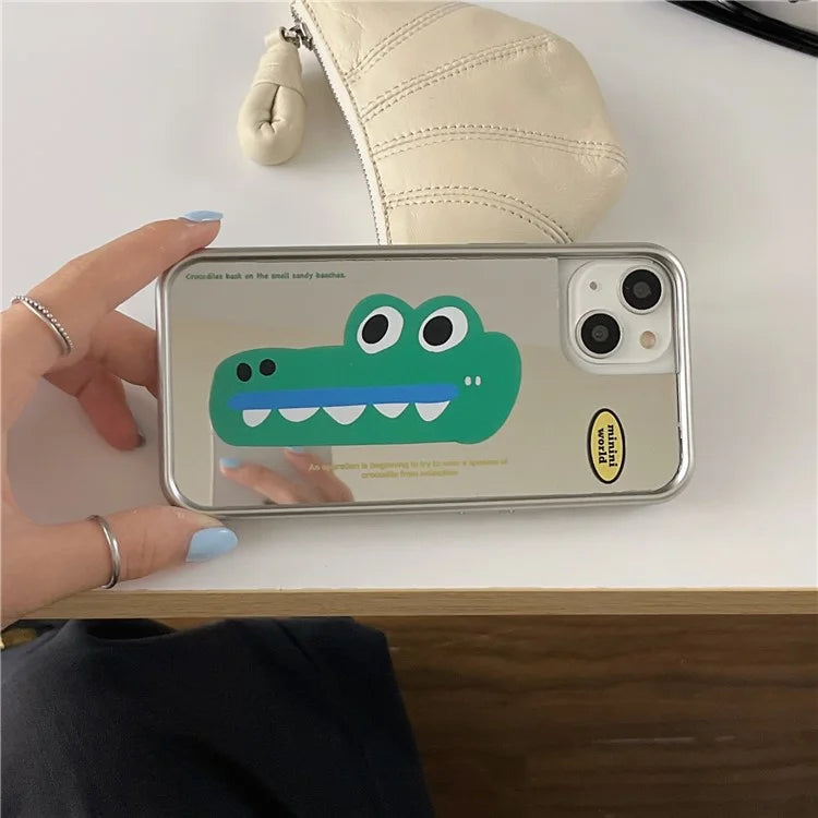 For iPhone 15 TPU Case Crocodile Pattern Electroplating Phone Cover
