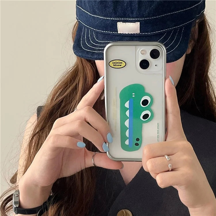 For iPhone 15 TPU Case Crocodile Pattern Electroplating Phone Cover
