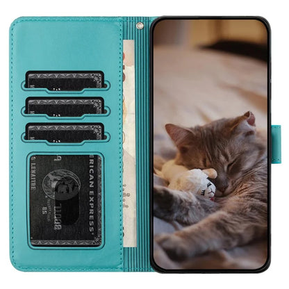 For iPhone SE (2024) Wallet Case PU Leather Wall Cats Pattern Phone Cover