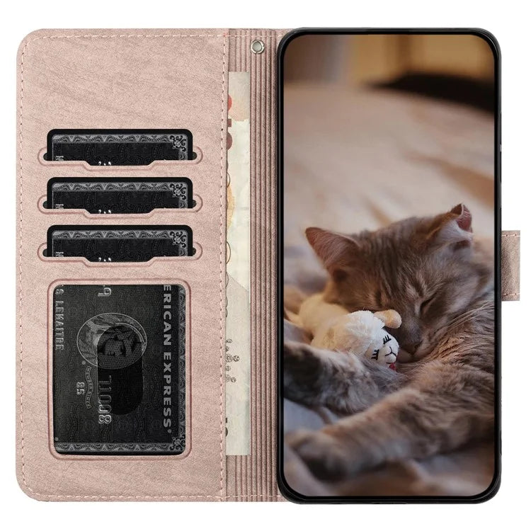 For iPhone SE (2024) Wallet Case PU Leather Wall Cats Pattern Phone Cover