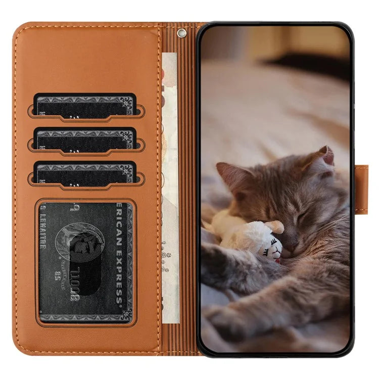 For iPhone SE (2024) Wallet Case PU Leather Wall Cats Pattern Phone Cover