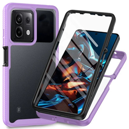 For Xiaomi Redmi Note 13 Pro 5G / Poco X6 5G Case with PET Screen Film PC+TPU Full Cover Phone Shell