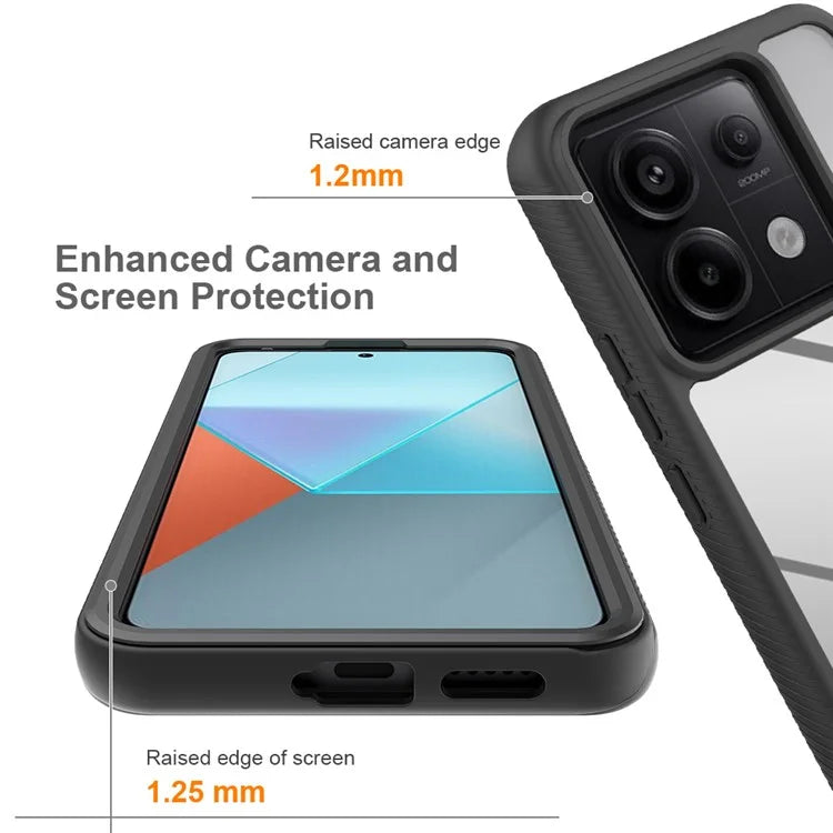 For Xiaomi Redmi Note 13 Pro 5G / Poco X6 5G Case with PET Screen Film PC+TPU Full Cover Phone Shell