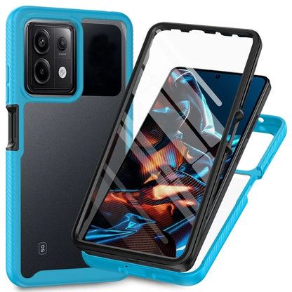 For Xiaomi Redmi Note 13 Pro 5G / Poco X6 5G Case with PET Screen Film PC+TPU Full Cover Phone Shell