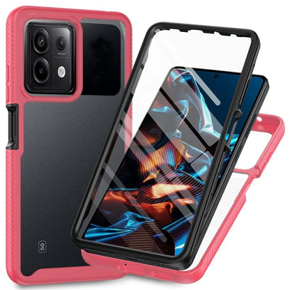 For Xiaomi Redmi Note 13 Pro 5G / Poco X6 5G Case with PET Screen Film PC+TPU Full Cover Phone Shell