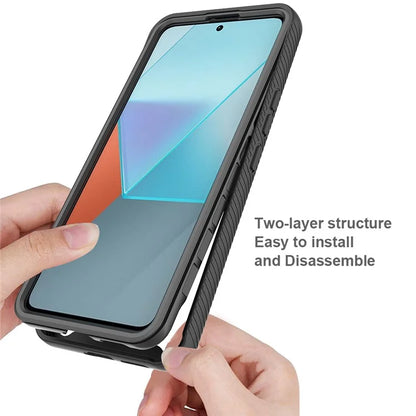 For Xiaomi Redmi Note 13 Pro 5G / Poco X6 5G Case with PET Screen Film PC+TPU Full Cover Phone Shell