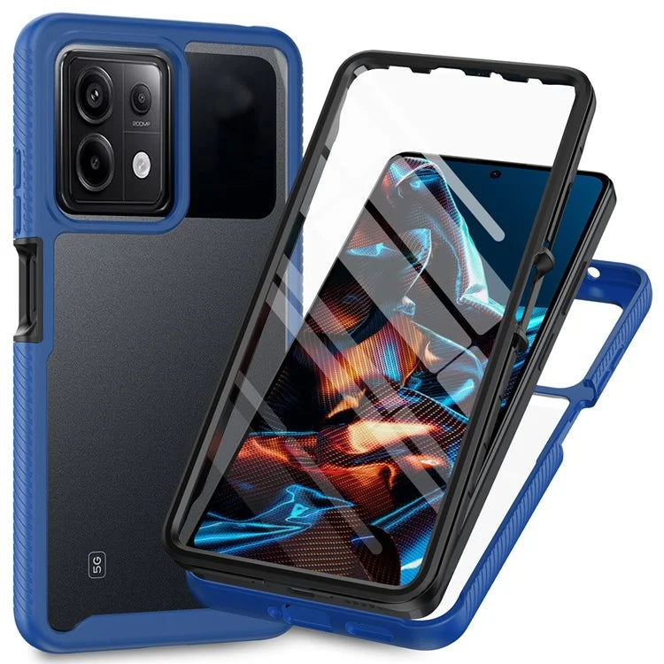For Xiaomi Redmi Note 13 Pro 5G / Poco X6 5G Case with PET Screen Film PC+TPU Full Cover Phone Shell