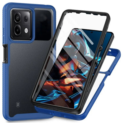 For Xiaomi Redmi Note 13 Pro 5G / Poco X6 5G Case with PET Screen Film PC+TPU Full Cover Phone Shell