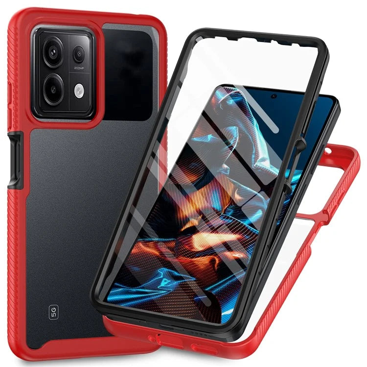 For Xiaomi Redmi Note 13 Pro 5G / Poco X6 5G Case with PET Screen Film PC+TPU Full Cover Phone Shell