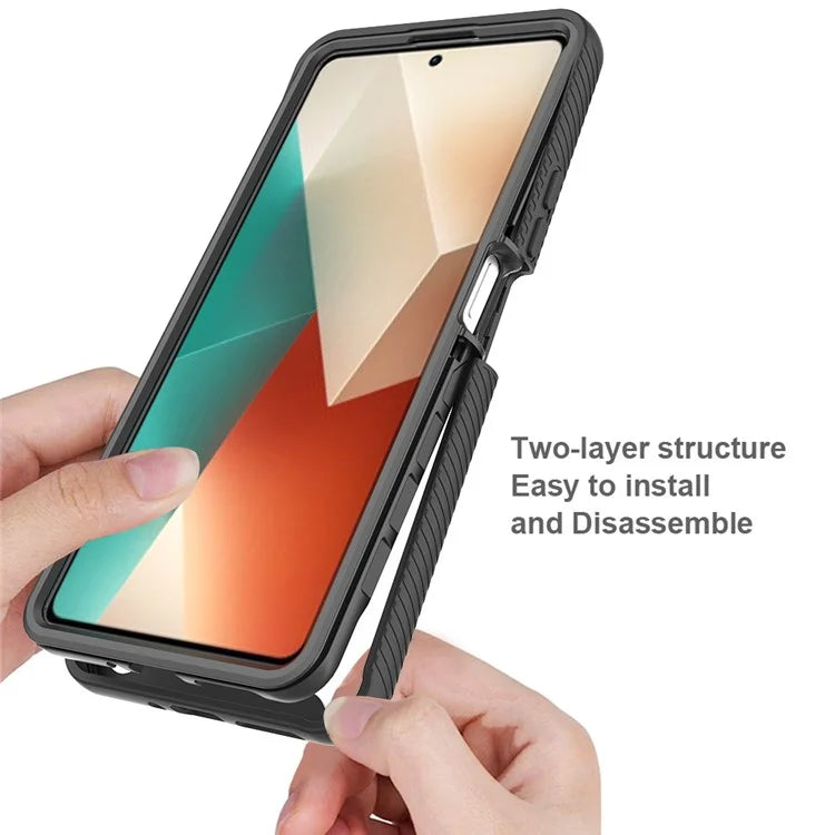 For Xiaomi Redmi Note 13 5G Case PC+TPU Phone Cover with PET Screen Protector