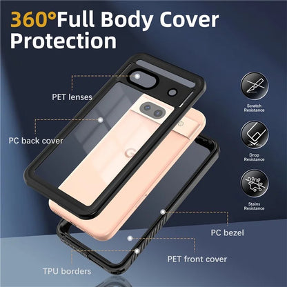 REDPEPPER FS Series For Google Pixel 8a IP68 Waterproof Case Clear Back Panel Cell Phone Cover