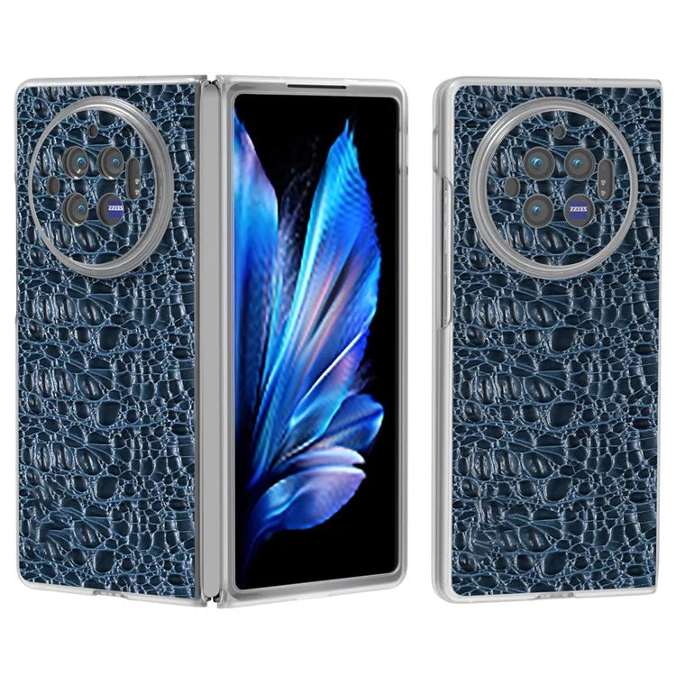 For vivo X Fold3 Case Texture Genuine Cow Leather+PC Phone Cover