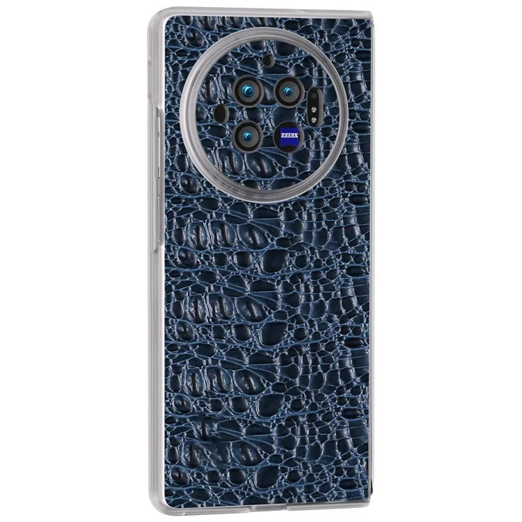 For vivo X Fold3 Case Texture Genuine Cow Leather+PC Phone Cover