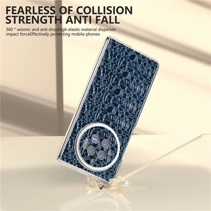 For vivo X Fold3 Case Texture Genuine Cow Leather+PC Phone Cover