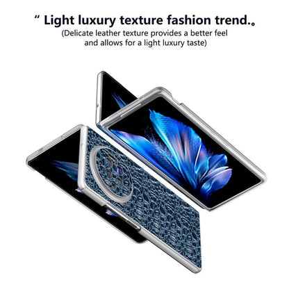 For vivo X Fold3 Case Texture Genuine Cow Leather+PC Phone Cover