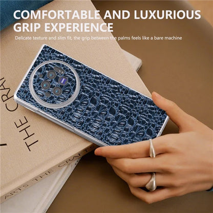For vivo X Fold3 Case Texture Genuine Cow Leather+PC Phone Cover