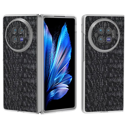 For vivo X Fold3 Case Texture Genuine Cow Leather+PC Phone Cover