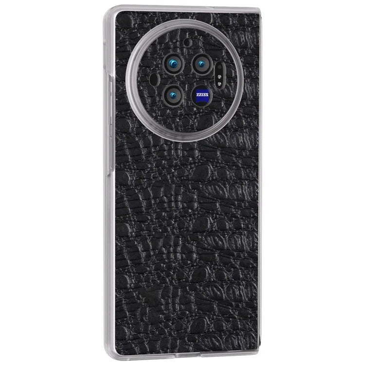 For vivo X Fold3 Case Texture Genuine Cow Leather+PC Phone Cover