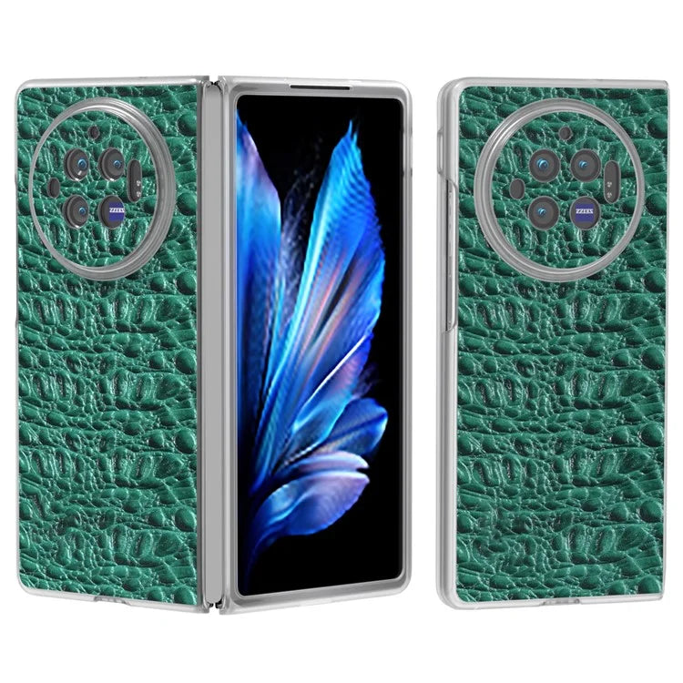 For vivo X Fold3 Case Texture Genuine Cow Leather+PC Phone Cover