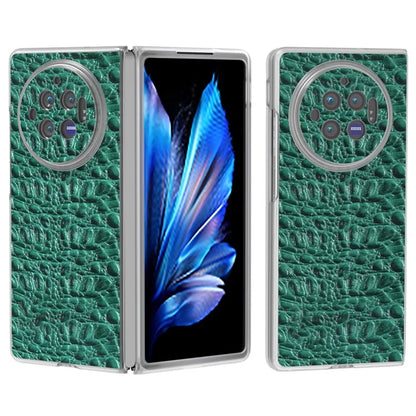 For vivo X Fold3 Case Texture Genuine Cow Leather+PC Phone Cover