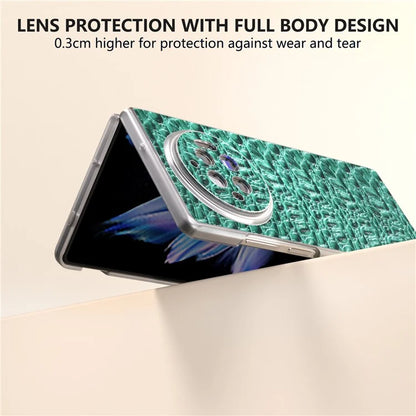 For vivo X Fold3 Case Texture Genuine Cow Leather+PC Phone Cover