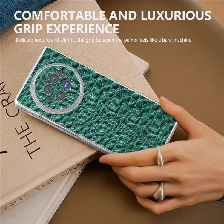 For vivo X Fold3 Case Texture Genuine Cow Leather+PC Phone Cover