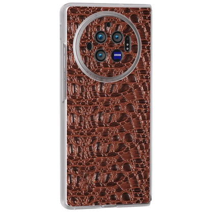 For vivo X Fold3 Case Texture Genuine Cow Leather+PC Phone Cover