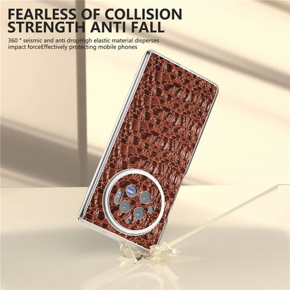 For vivo X Fold3 Case Texture Genuine Cow Leather+PC Phone Cover