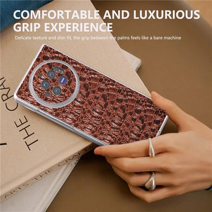 For vivo X Fold3 Case Texture Genuine Cow Leather+PC Phone Cover