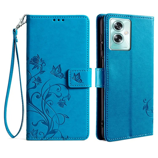 For Oppo A79 5G / A2 5G Wallet Case PU Leather Butterfly Flower Phone Cover Online Shopping Wholesale