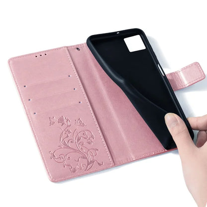 For Xiaomi Poco X6 5G Phone Cover with Wrist Strap PU Leather Stand Butterfly Flower Case
