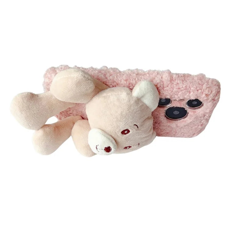For Huawei Pura 70 Pro+ / 70 Pro Protective Case Plush Bear Soft Fluff TPU Phone Shell