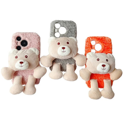 For Huawei Pura 70 Pro+ / 70 Pro Protective Case Plush Bear Soft Fluff TPU Phone Shell