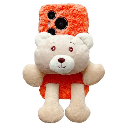 For Huawei Pura 70 Pro+ / 70 Pro Protective Case Plush Bear Soft Fluff TPU Phone Shell