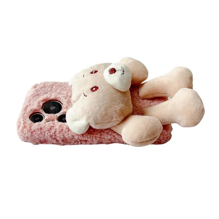 For Huawei Pura 70 Pro+ / 70 Pro Protective Case Plush Bear Soft Fluff TPU Phone Shell