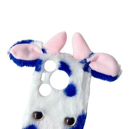 For Huawei Pura 70 Cell Phone Cases Fluffy Cows Ear TPU Flexible Back Shell