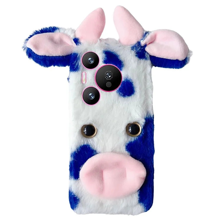 For Huawei Pura 70 Cell Phone Cases Fluffy Cows Ear TPU Flexible Back Shell