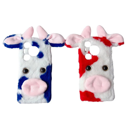 For Huawei Pura 70 Cell Phone Cases Fluffy Cows Ear TPU Flexible Back Shell