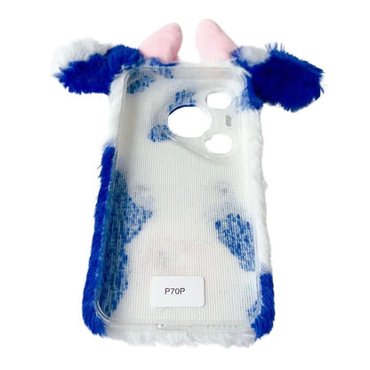 For Huawei Pura 70 Cell Phone Cases Fluffy Cows Ear TPU Flexible Back Shell