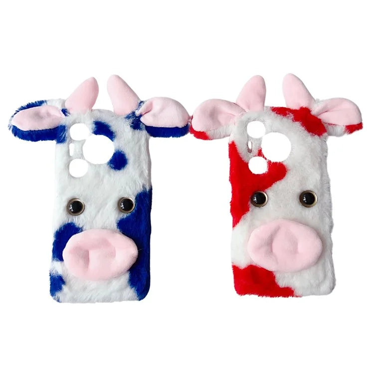 For Huawei Pura 70 Cell Phone Cases Fluffy Cows Ear TPU Flexible Back Shell