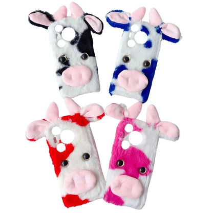 For Huawei Pura 70 Cell Phone Cases Fluffy Cows Ear TPU Flexible Back Shell