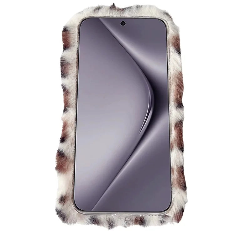 For Huawei Pura 70 Case Leopard Print Plush TPU Phone Cover