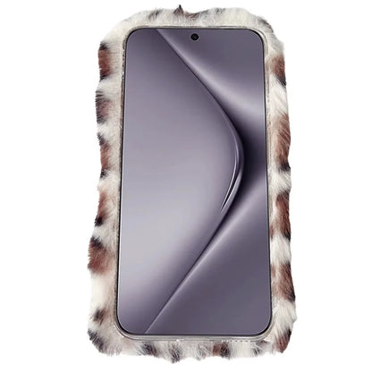 For Huawei Pura 70 Case Leopard Print Plush TPU Phone Cover