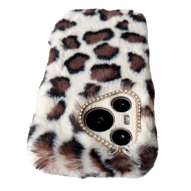 For Huawei Pura 70 Case Leopard Print Plush TPU Phone Cover