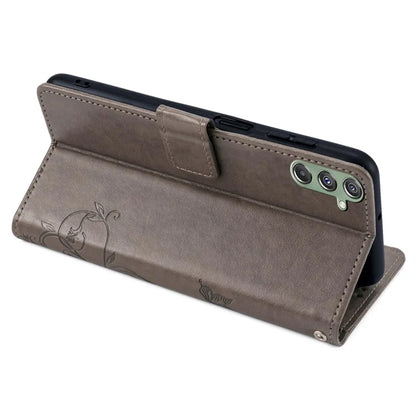 For Samsung Galaxy M34 5G / F34 5G Case PU Leather Card Slots Holder Pocket Butterfly Flower Phone Cover