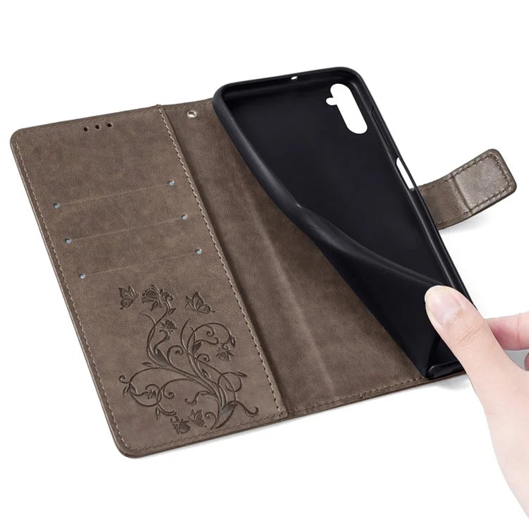 For Samsung Galaxy M34 5G / F34 5G Case PU Leather Card Slots Holder Pocket Butterfly Flower Phone Cover