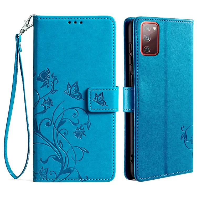 For Samsung Galaxy S20 FE / S20 FE 5G / S20 FE 2022 / S20 Lite Case Butterfly Flower PU Leather Phone Cover Online Shopping Wholesale
